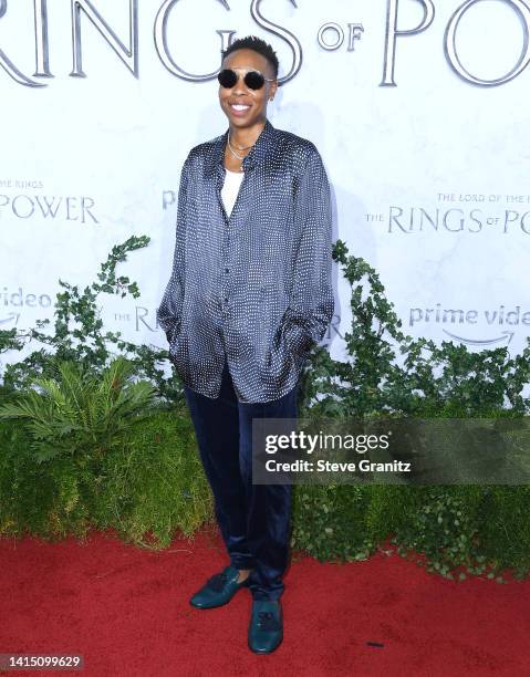 Lena Waithe arrives at the Los Angeles Premiere Of Amazon Prime Video's "The Lord Of The Rings: The Rings Of Power" at The Culver Studios on August...