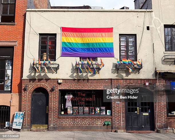 General view of the exterior of The Stonewall Inn on March 13, 2012 in New York City. The Stonewall is an American bar that was the site of the...