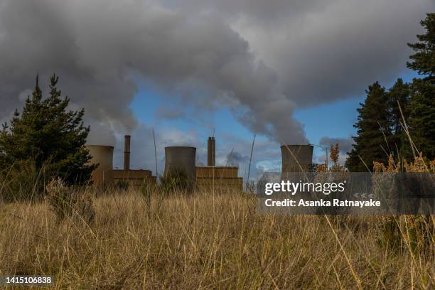 General view of The Yallourn Power Station, now owned by EnergyAustralia on August 16, 2022 in Yallourn, Australia. The Greens will introduce a bill...