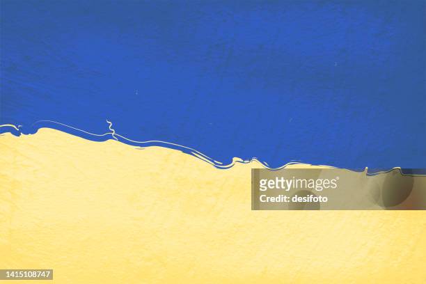 horizontal creative abstract ukrainian flag vector backgrounds in dark blue and  yellow colors as in national flag of ukraine, painted as graffiti on a rough wall - victory day stock illustrations