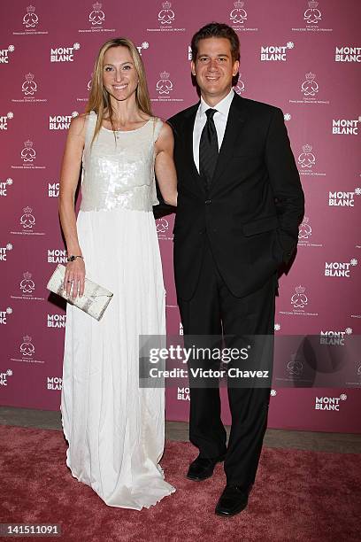 Francoise Lavertu and Dennis Stevens attend the Montblanc "Grace Kelly" collection introduction at Condesa on March 13, 2012 in Mexico City, Mexico.