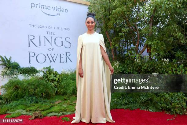 Cynthia Addai-Robinson attends "The Lord Of The Rings: The Rings Of Power" Los Angeles Red Carpet Premiere & Screening on August 15, 2022 in Los...