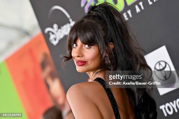Jameela Jamil attends Marvel Studios "She-Hulk: Attorney At Law" Los Angeles Premiere at El Capitan Theatre on August 15, 2022 in Los Angeles,...