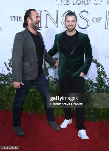 Sullivan Stapleton and Luke Mitchell arrives at the Los Angeles Premiere Of Amazon Prime Video's "The Lord Of The Rings: The Rings Of Power" at The...