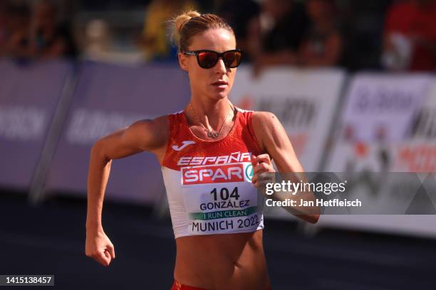 Raquel Gonzalez of Spain competes during the Athletics Women's 35km Race Walk competition on day 6 of the European Championships Munich 2022...