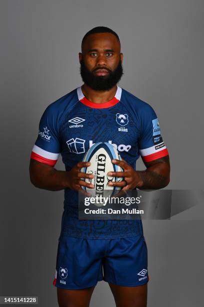 Semi Radradra of Bristol Bears poses for a portrait during the squad photocall for the 2022-2023 Gallagher Premiership Rugby season at Bristol Bears...