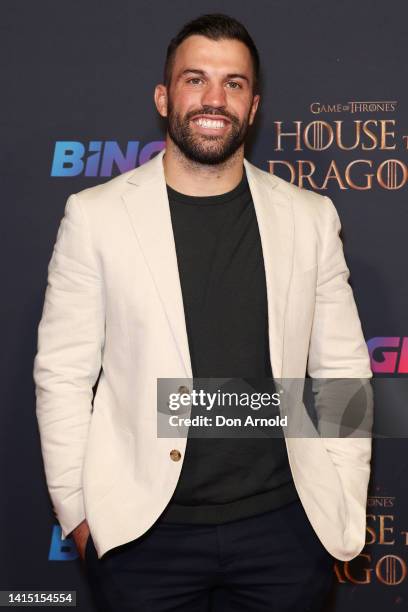 James Tedesco arrives at the Australian Premiere of "House Of The Dragon" at Hoyts Entertainment Quarter on August 16, 2022 in Sydney, Australia.