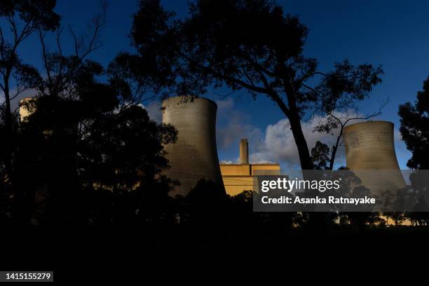 General view of Yallourn Power Station on August 16, 2022 in Yallourn, Australia. The Greens will introduce a bill to state parliament this week...