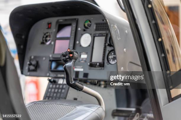 private helicopter control panel close up - pilot joystick stock pictures, royalty-free photos & images