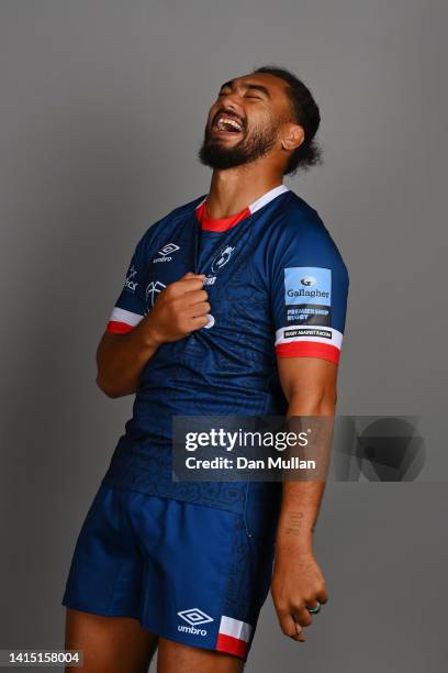 Chris Vui of Bristol Bears poses for a portrait during the squad photocall for the 2022-2023 Gallagher Premiership Rugby season at Bristol Bears High...