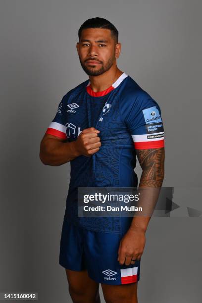 Charles Piutau of Bristol Bears poses for a portrait during the squad photocall for the 2022-2023 Gallagher Premiership Rugby season at Bristol Bears...
