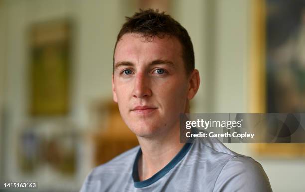 England batter Harry Brook poses for a portrait the pavilion after a nets session at Lords Cricket Ground on August 16, 2022 in London, England.