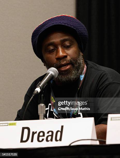 Mikey Dread speaks onstage at Bass Culture: The Influence of Reggae Music in Britain and Beyond during the 2012 SXSW Music, Film + Interactive...