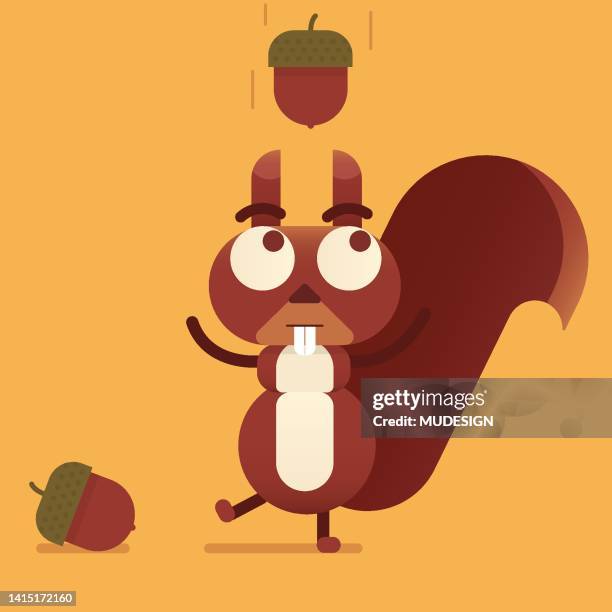 eichhörnchen-cartoon-symbol. waldtier. - animal face stock-grafiken, -clipart, -cartoons und -symbole