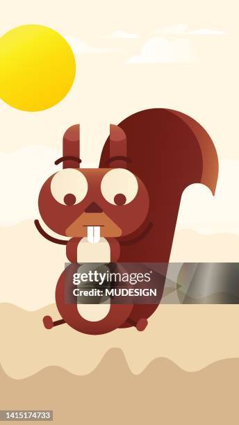 ilustraciones, imágenes clip art, dibujos animados e iconos de stock de ardilla saltadora - ardilla
