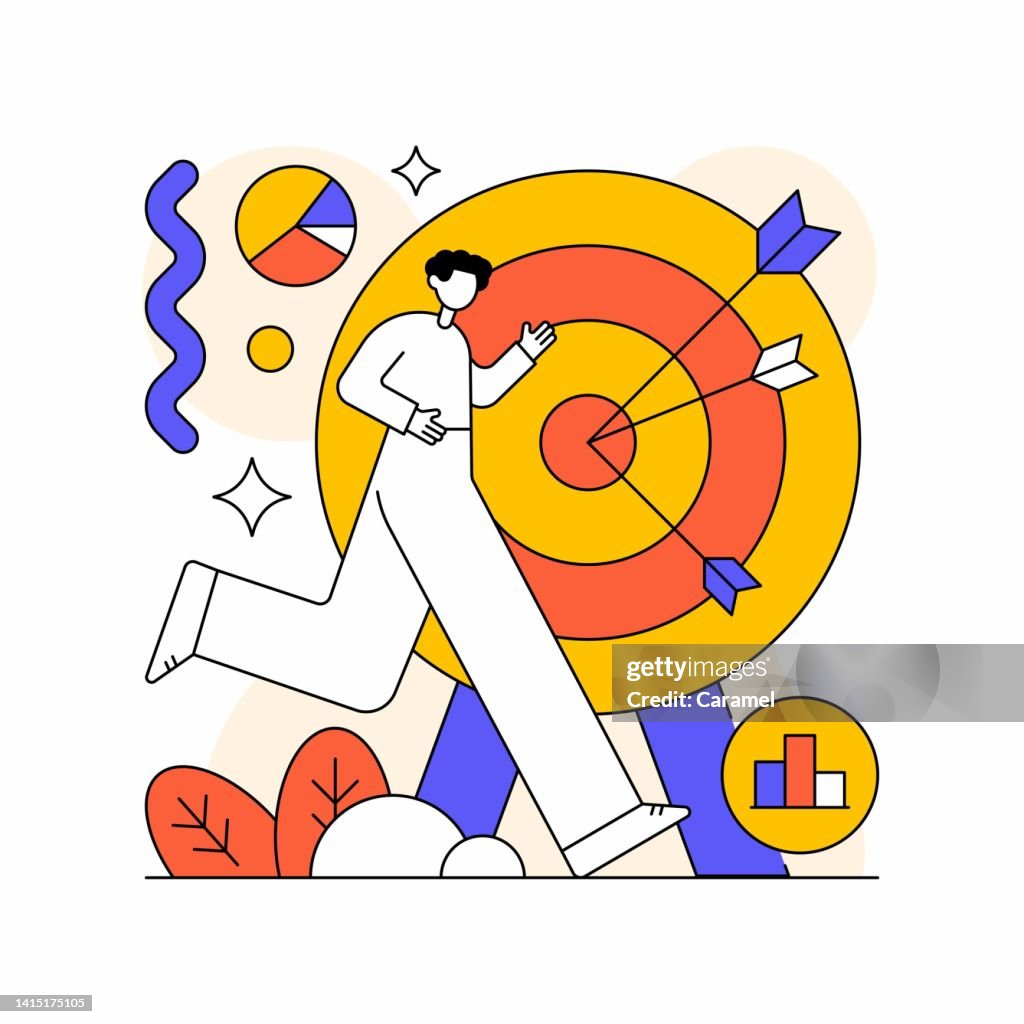 Daily Target Design Business Target Modern Line Design Flat Illustration Concept Stock ...