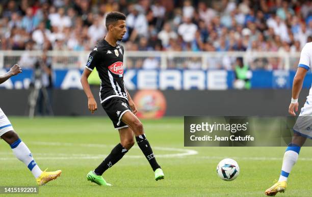 Azzedine Ounahi of Angers during the Ligue 1 Uber Eats match between AJ Auxerre and Angers SCO at Stade Abbe Deschamps on August 14, 2022 in Auxerre,...
