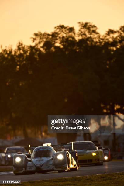 The Dyson Racing Team Inc Lola B12/60 - Mazda driven by Chris Dyson of USA, Guy Smith of England and Steven Kane of Ireland during the 2012 World...