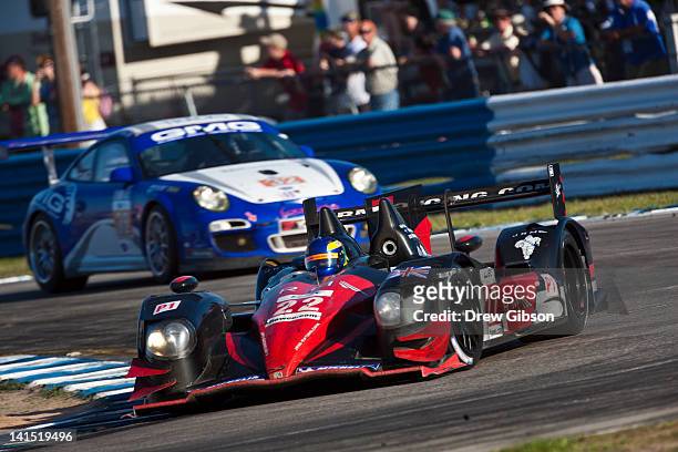 The JRM HPD ARX 03a - Honda driven by David Brabham of England, Karun Chandhok of India and Peter Dumbreck of Scotland during the 2012 World...