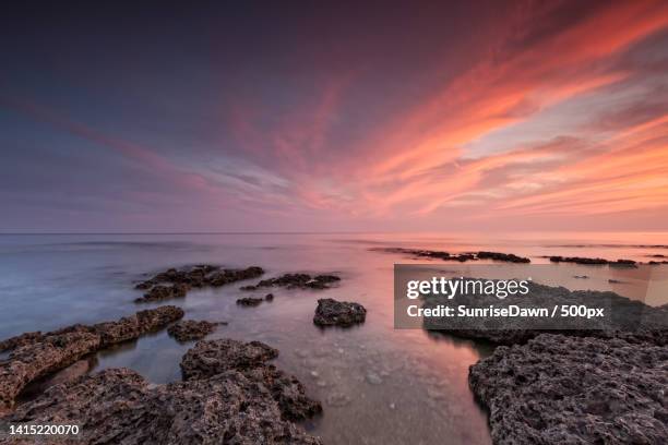 scenic view of sea against sky during sunset,taiwan - tainan stock pictures, royalty-free photos & images