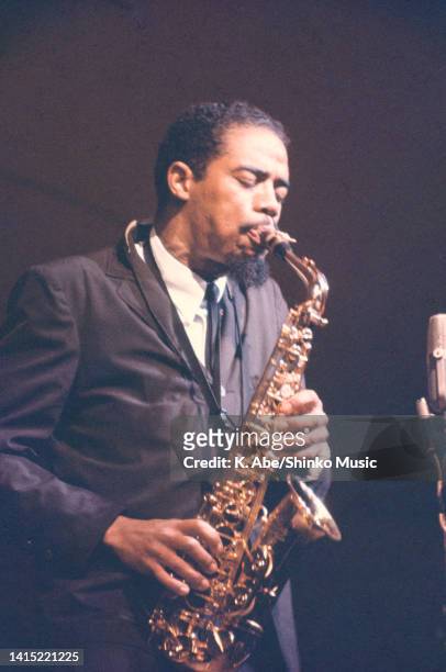 Eric Dolphy plays the alto saxophone eyes closed, Monterey, California, United States, 22 September 1961.