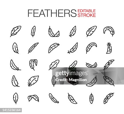 Iconos de plumas Trazo editable Iconos de plumas Trazo editable