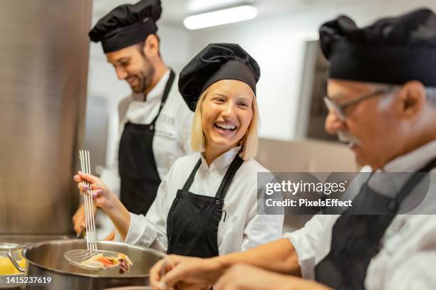 enjoy cooking time - cafe staff stock pictures, royalty-free photos & images