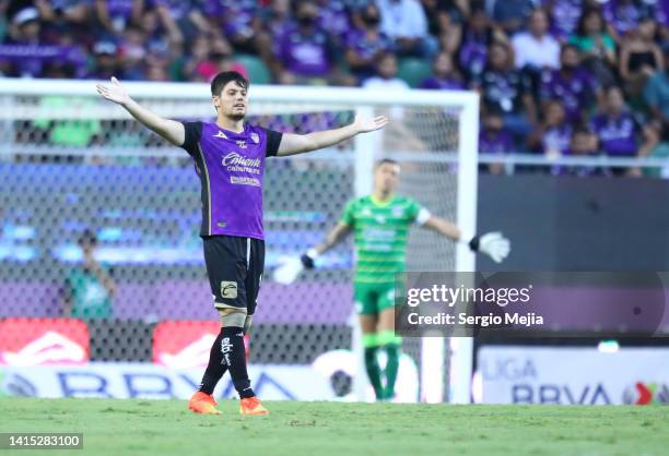 Jorge Mere of Mazatlan reacts during the 9th round match between Mazatlan FC and Queretaro as part of the Torneo Apertura 2022 Liga MX at Kraken...