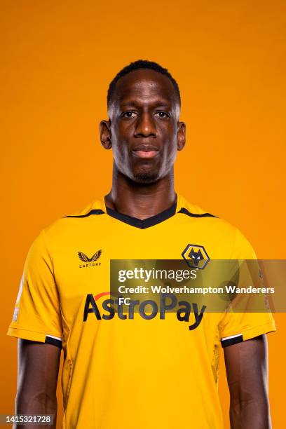 Willy Boly of Wolverhampton Wanderers poses for a portrait during the Wolverhampton Wanderers Media Access Day at Molineux on August 03, 2022 in...
