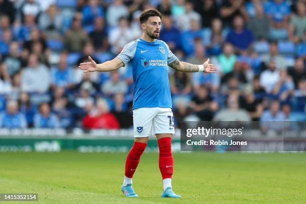 Owen Dale of Portsmouth FC during the Sky Bet League One between Portsmouth and Cambridge United at Fratton Park on August 16, 2022 in Portsmouth,...
