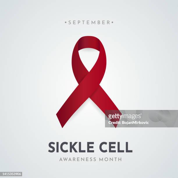 poster zum world sickle cell awareness month, september. vektor - sichel stock-grafiken, -clipart, -cartoons und -symbole