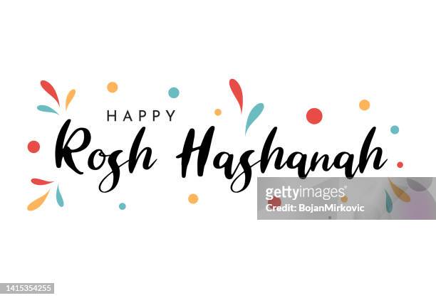 ilustrações, clipart, desenhos animados e ícones de rosh hashanah fundo colorido, pôster, ano novo judeu. vetor - happy
