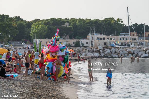 beach and mediterranean sea in san vito lo capo, italy - gulf of palermo stock pictures, royalty-free photos & images