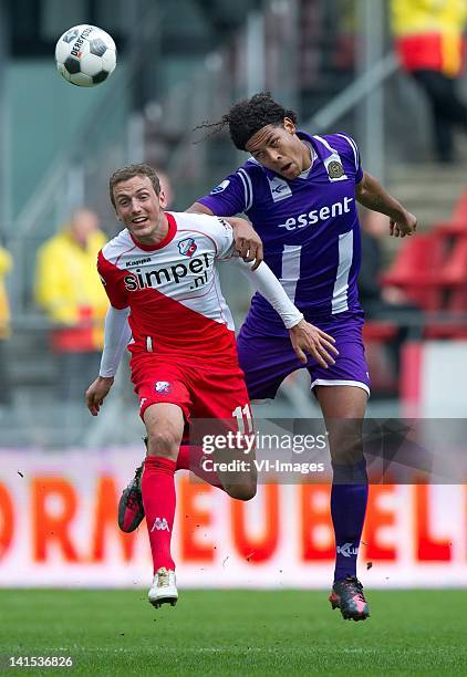 Alexander Gerndt of FC Utrecht,Virgil van Dijk of FC Groningen during the Dutch Eredivisie match between FC Utrecht and FC Groningen at Stadium De...