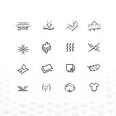 Set of icons for the absorbent material.