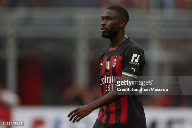 Fikayo Tomori of AC Milan during the Serie A match between AC Milan and Udinese Calcio at Stadio Giuseppe Meazza on August 13, 2022 in Milan, Italy.