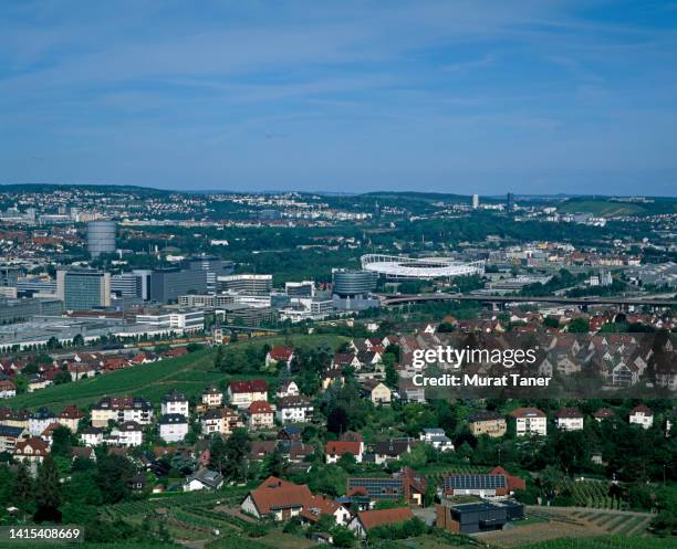 skyline view of stuttgart - stuttgart skyline stock pictures, royalty-free photos & images