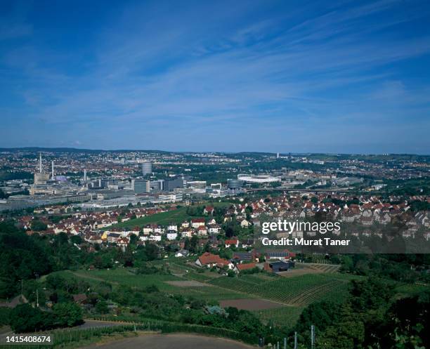 skyline view of stuttgart - stuttgart skyline stock pictures, royalty-free photos & images