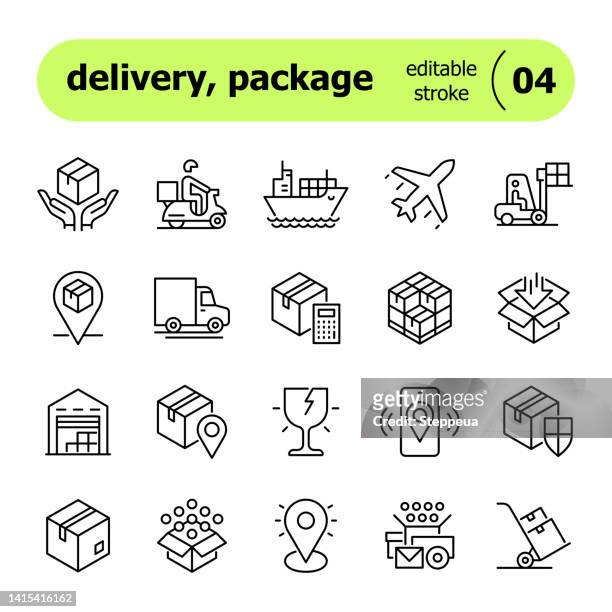 delivery line icon - pallet stock illustrations