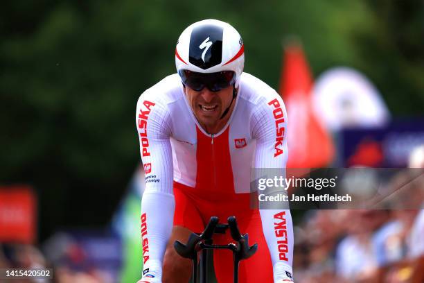 Maciej Bodnar of Poland sprints during the 28th UEC Road Cycling European Championships 2022 - Men's Individual Time Trial a 24km one day race from...