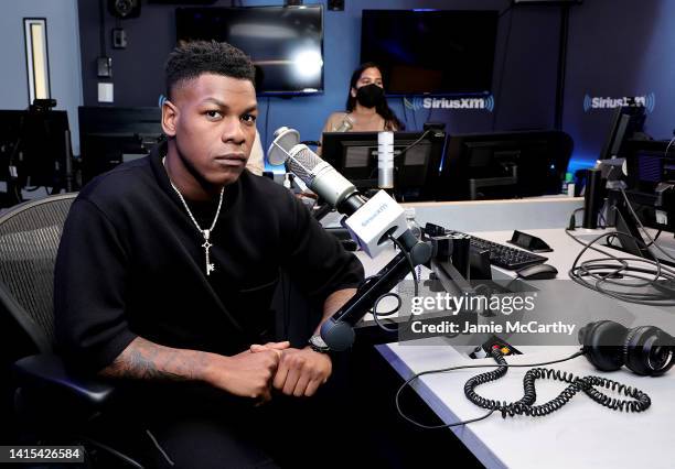 John Boyega visits SiriusXM at SiriusXM Studio on August 17, 2022 in New York City.