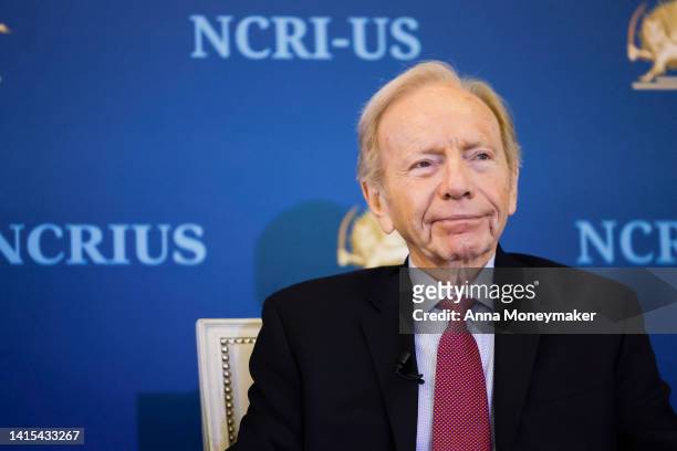 Former Sen. Joe Lieberman speaks at a panel hosted by the National Council of Resistance of Iran – U.S. Representative Office at the Willard...