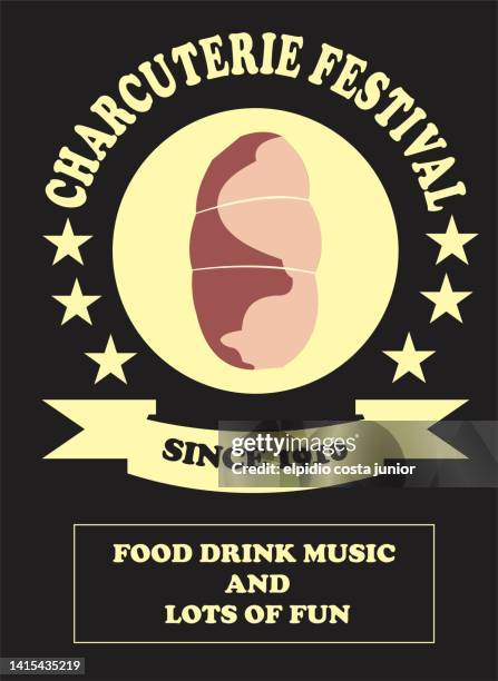 pork far charcuterie - deli sliced pork loin stock illustrations