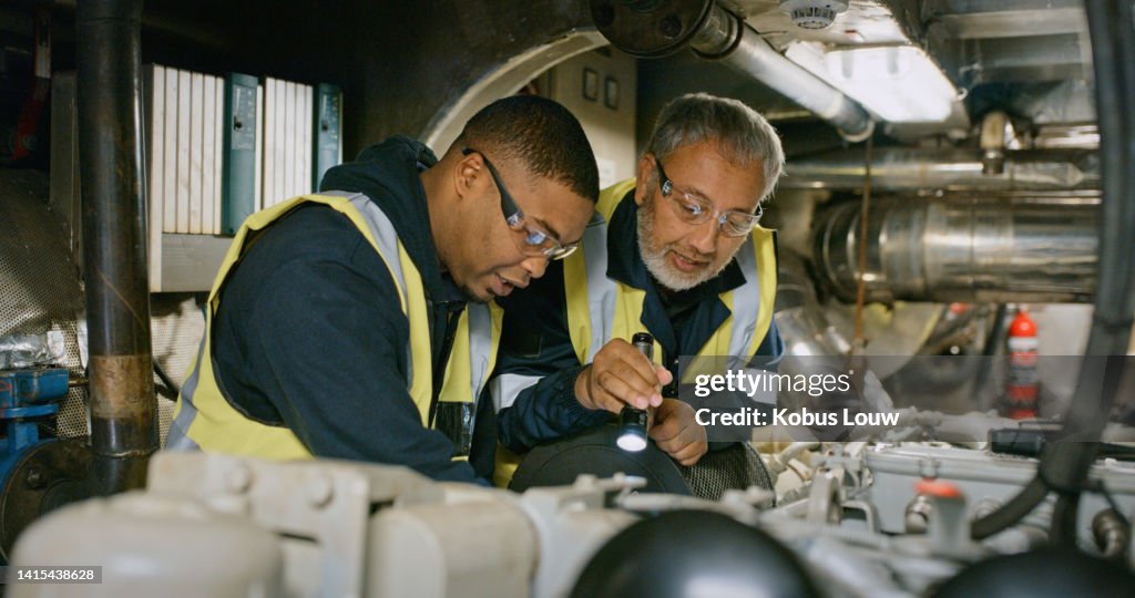Engineer Reparing Machine Mature Engineers Working To Repair A Machine With Mechanical Tools And ...