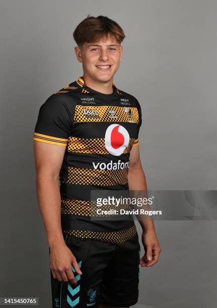 Jamie Annand of Wasps poses for a portrait during the Wasps squad photocall for the 2022-2023 Gallagher Premiership Rugby season at Coventry Building...