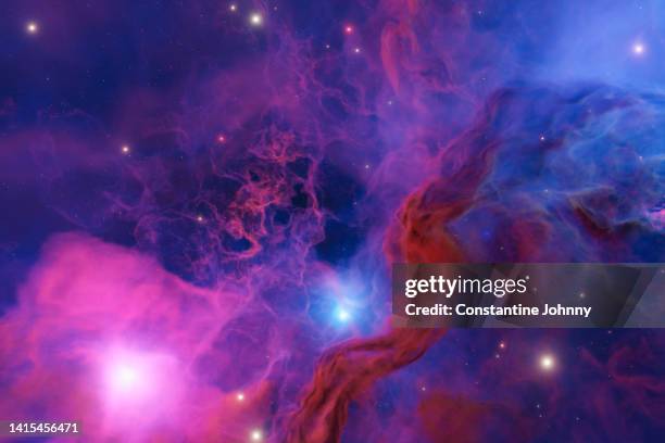 abstract outer space nebula background - nébuleuse photos et images de collection