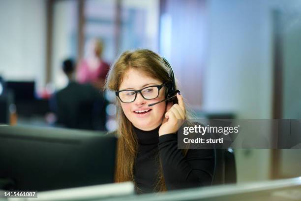 teenager office intern - learning difficulty stock pictures, royalty-free photos & images