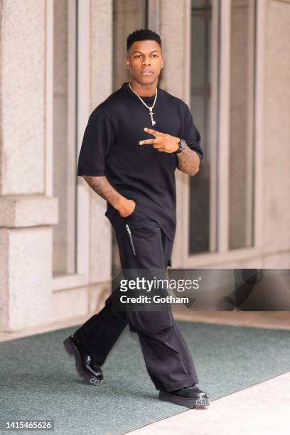 John Boyega is seen on the Upper West Side on August 17, 2022 in New York City.