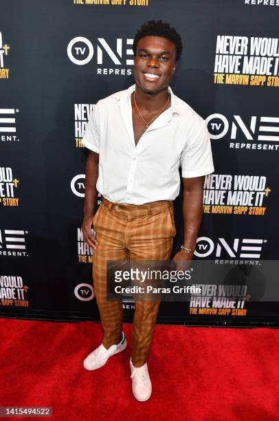 Josue Charles attends the TV One Atlanta screening of "Never Would Have Made It: The Marvin Sapp Story" at Regal Atlantic Station on August 17, 2022...