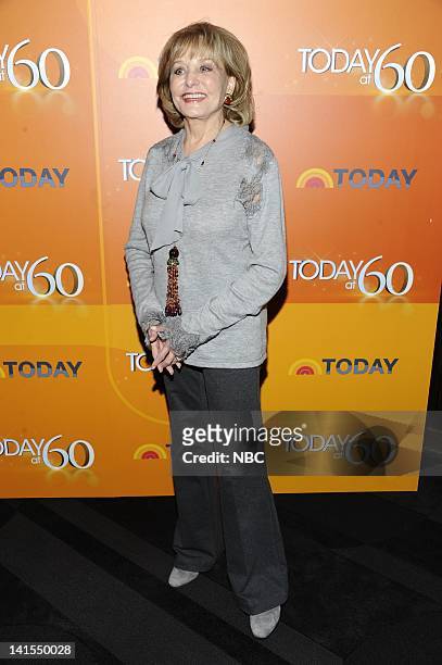 60th Anniversary Party -- Pictured: Barbara Walters at the Edison Ballroom in New York to celebrate the 60th anniversary of the TODAY show on January...